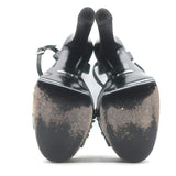 Gucci Leila Studded Platform Ankle Strap Sandals Black Leather Size 37.5