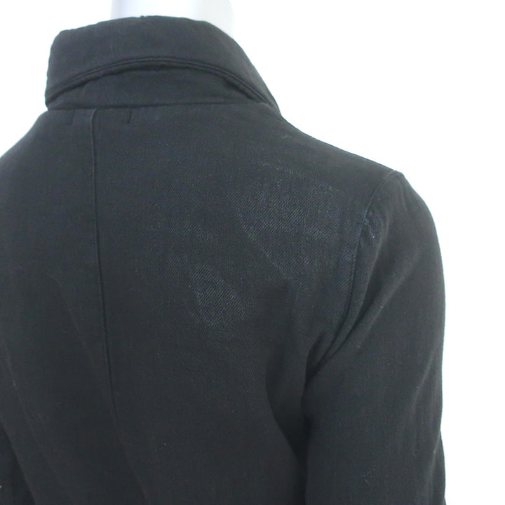 James Perse Drawstring-Hem Jacket Black Cotton Size 1
