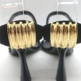 KHAITE Seigel Two-Strap Sandals Black Suede Size 37