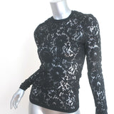 Valentino Long Sleeve Lace Top Black Size 38