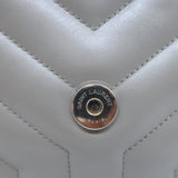 Saint Laurent Loulou Large Crossbody Gray Quilted Leather Chain Strap Bag