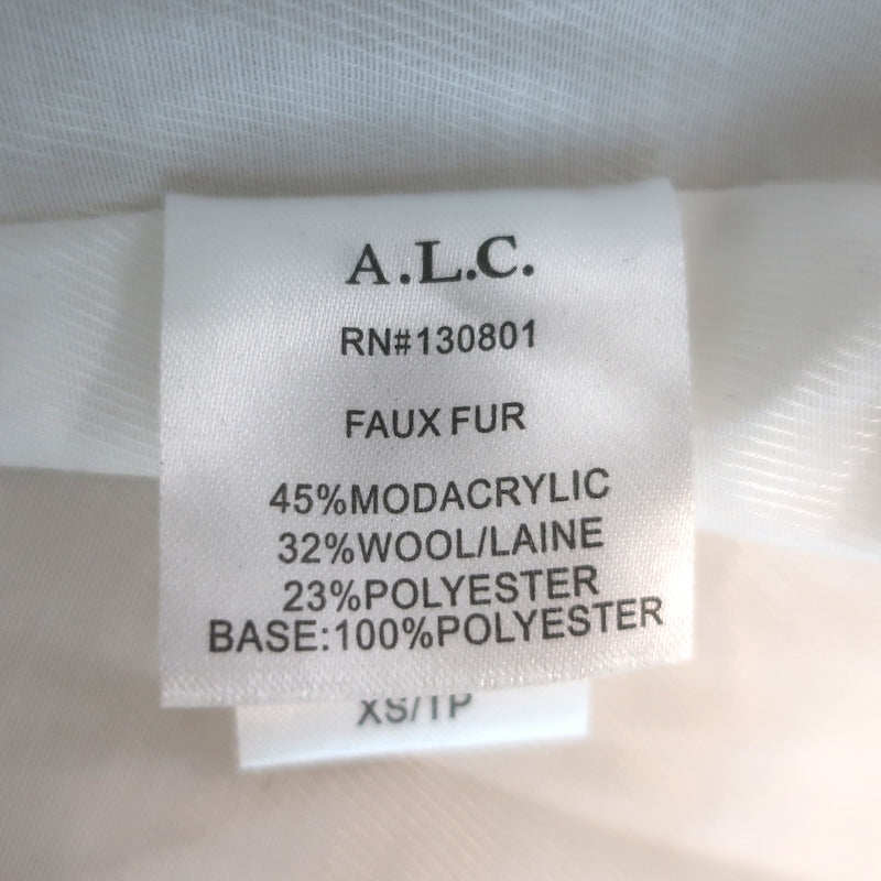 A.L.C. Winston Faux Fur Hooded Coat Cream Size Extra Small