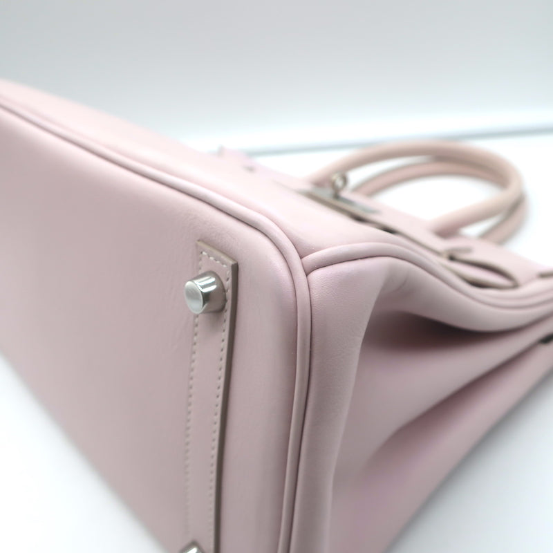 Hermes Birkin 30 Bag Rose Dragee Swift Leather Palladium Hardware