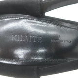 KHAITE Seigel Two-Strap Sandals Black Suede Size 37