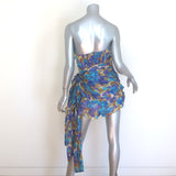 Zimmermann High Tide Wrap Romper Blue Ikat Print Linen-Silk Size 1 NEW