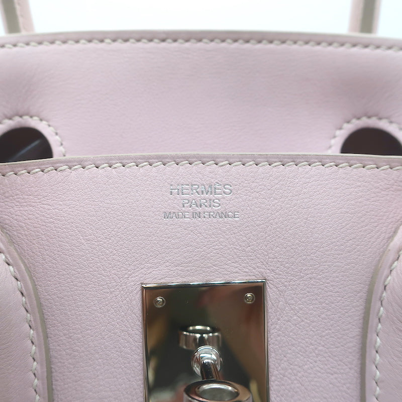 Hermes Birkin 30 Bag Rose Dragee Swift Leather Palladium Hardware