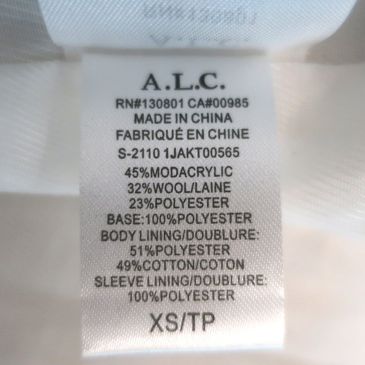 A.L.C. Winston Faux Fur Hooded Coat Cream Size Extra Small