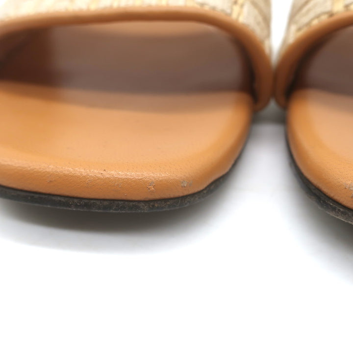 Givenchy 4G Raffia Flat Slide Sandals Beige Size 39