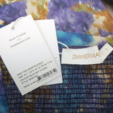 Zimmermann High Tide Wrap Romper Blue Ikat Print Linen-Silk Size 1 NEW