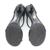 KHAITE Seigel Two-Strap Sandals Black Suede Size 37
