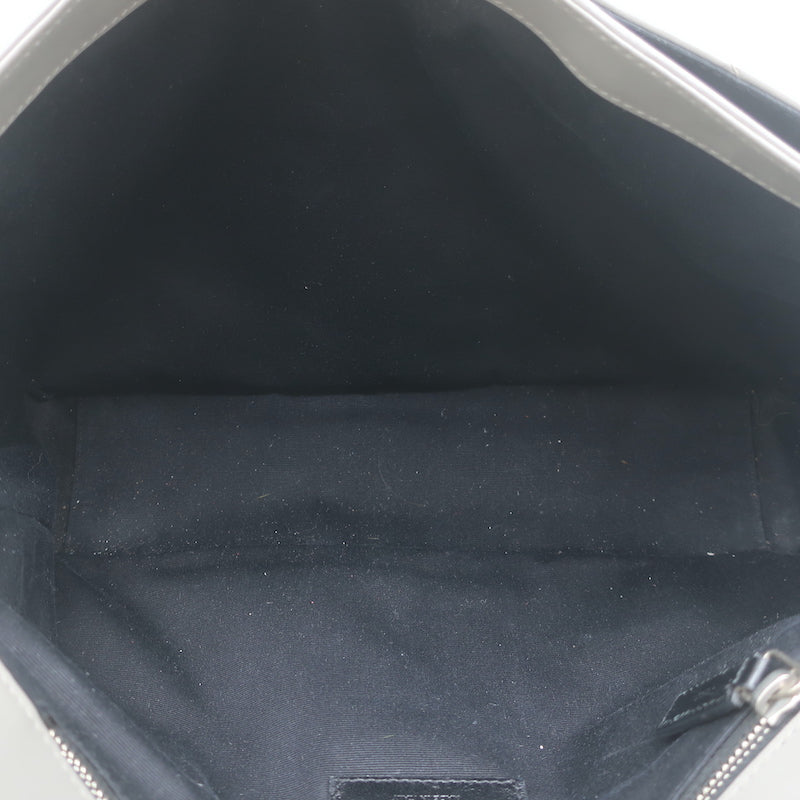 Saint Laurent Loulou Large Crossbody Gray Quilted Leather Chain Strap Bag