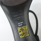 KHAITE Seigel Two-Strap Sandals Black Suede Size 37