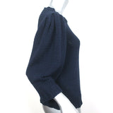 G. Label Goop Amylee Puff Sleeve Sweater Navy Chunky Cotton Knit Size Medium