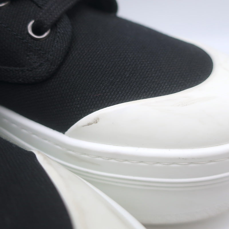 Celine Triomphe Platform High Top Sneakers Black Canvas Size 37 US 8