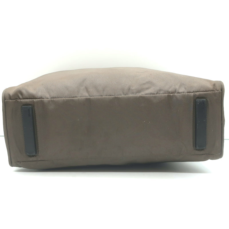 Prada Tessuto Nylon Tote Olive Brown Small Shoulder Bag