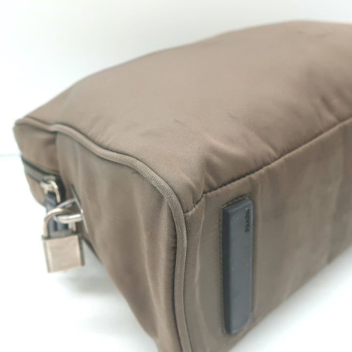 Prada Tessuto Nylon Tote Olive Brown Small Shoulder Bag