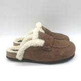 JW Anderson Shearling Penny Loafer Mules Brown Leather Size 38