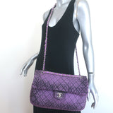 Chanel 2020 Denimpression Jumbo Chain Strap Quilted Flap Bag Purple