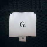 G. Label Goop Amylee Puff Sleeve Sweater Navy Chunky Cotton Knit Size Medium