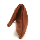 Clare V. Foldover Clutch Bag Brown Leather NEW