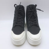 Celine Triomphe Platform High Top Sneakers Black Canvas Size 37 US 8