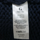 G. Label Goop Amylee Puff Sleeve Sweater Navy Chunky Cotton Knit Size Medium