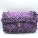 Chanel 2020 Denimpression Jumbo Chain Strap Quilted Flap Bag Purple