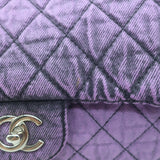 Chanel 2020 Denimpression Jumbo Chain Strap Quilted Flap Bag Purple