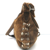 Calleen Cordero Medium Studded Crossbody Flap Bag Brown Distressed Leather