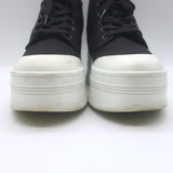 Celine Triomphe Platform High Top Sneakers Black Canvas Size 37 US 8