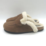 JW Anderson Shearling Penny Loafer Mules Brown Leather Size 38