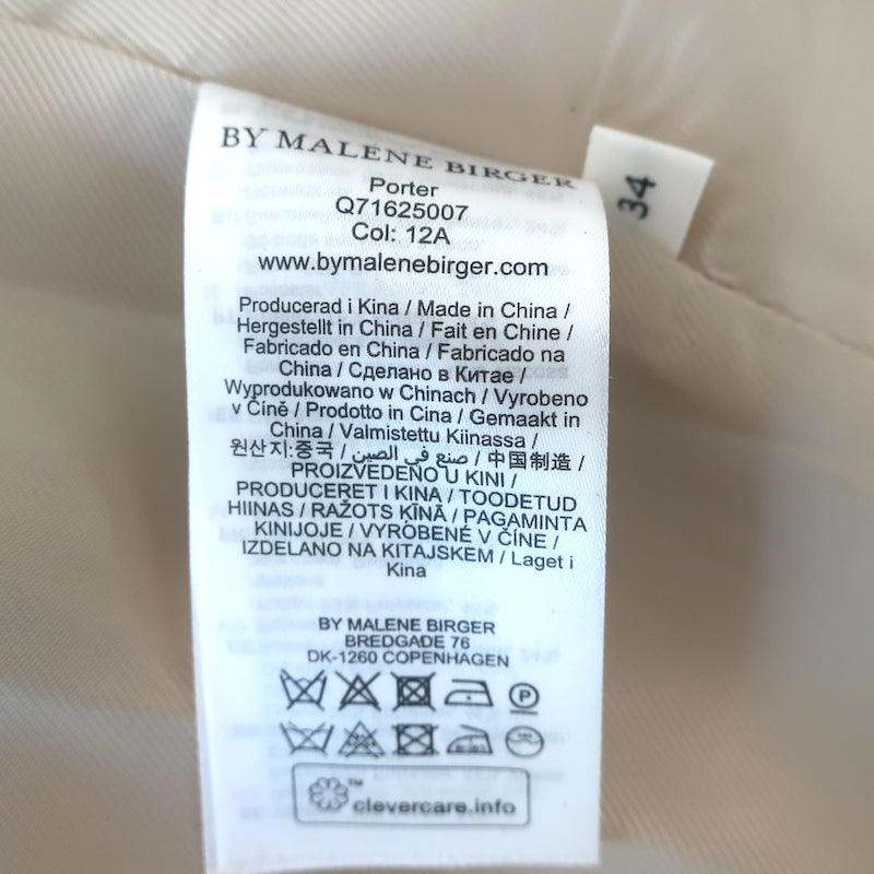 By Malene Birger Porter Blazer Champagne Satin Size 34 Three-Button Jacket