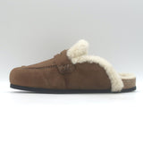 JW Anderson Shearling Penny Loafer Mules Brown Leather Size 38