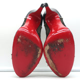 Christian Louboutin Candy Spike Pumps Black Leather & Lace Size 39 Cap Toe Heels
