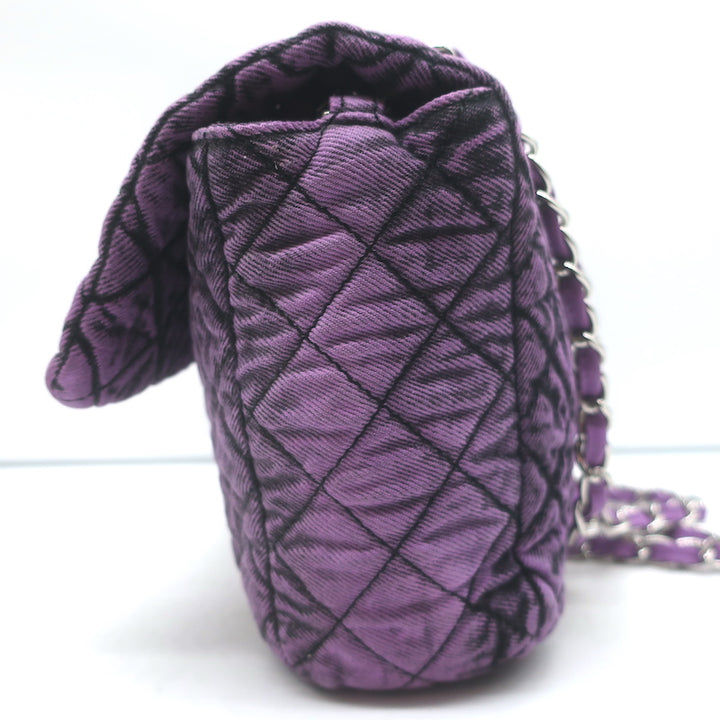 Chanel 2020 Denimpression Jumbo Chain Strap Quilted Flap Bag Purple