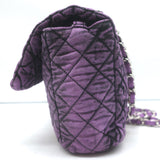 Chanel 2020 Denimpression Jumbo Chain Strap Quilted Flap Bag Purple