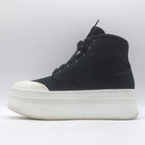 Celine Triomphe Platform High Top Sneakers Black Canvas Size 37 US 8