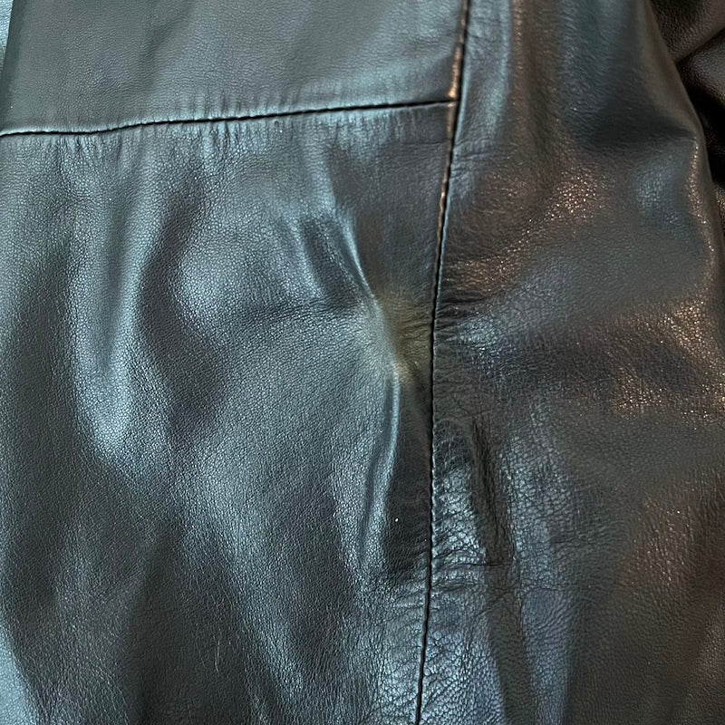 Vince Leather Hooded Bomber Jacket Black Size Medium