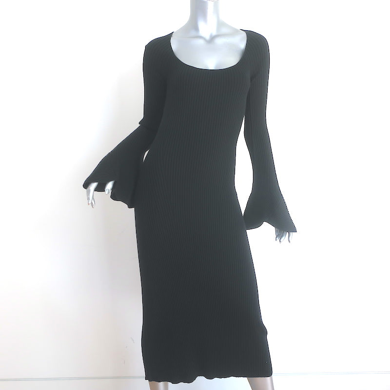 Proenza Schouler Ribbed-knit silk-blend midi Dress - Black Proenza Schouler Ribbed-knit silk-blend midi Dress - Black