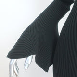 Proenza Schouler Bell Sleeve Midi Dress Black Ribbed Knit Size Small