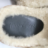 JW Anderson Shearling Penny Loafer Mules Brown Leather Size 38