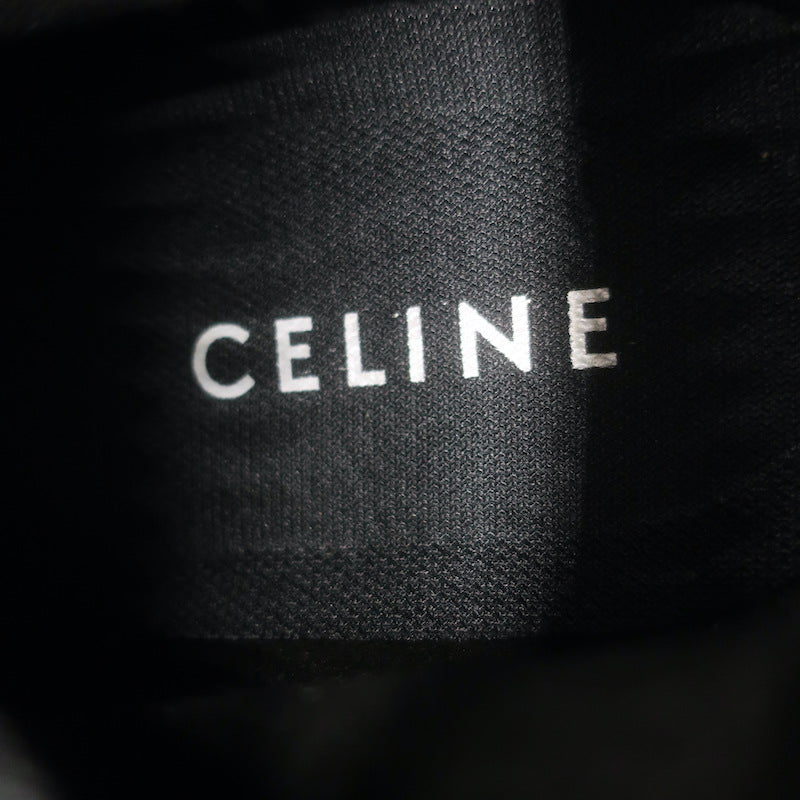 Celine Triomphe Platform High Top Sneakers Black Canvas Size 37 US 8