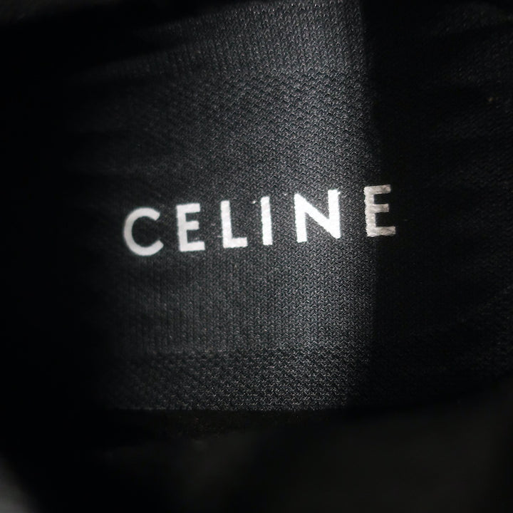 Celine Triomphe Platform High Top Sneakers Black Canvas Size 37 US 8