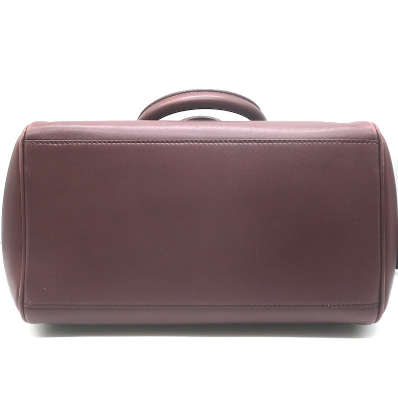Bottega Veneta Ducale Intrecciato-Trim Bag Burgundy Leather Medium Crossbody