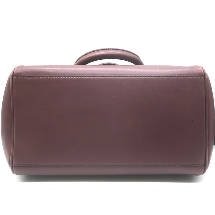 Bottega Veneta Ducale Intrecciato-Trim Bag Burgundy Leather Medium Crossbody
