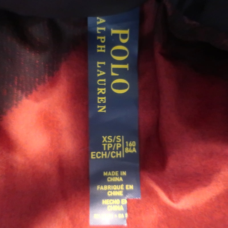 Polo Ralph Lauren Buffalo Check Reversible Poncho Black/Red Size Extra Small