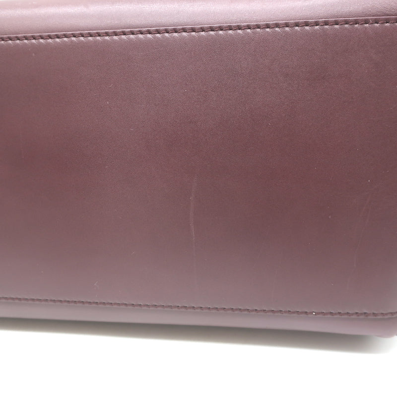 Bottega Veneta Ducale Intrecciato-Trim Bag Burgundy Leather Medium Crossbody