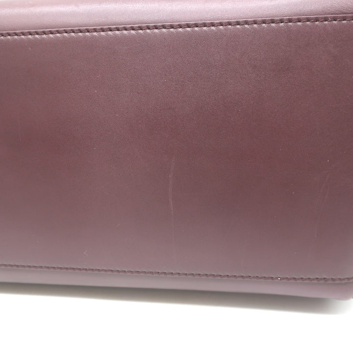Bottega Veneta Ducale Intrecciato-Trim Bag Burgundy Leather Medium Crossbody
