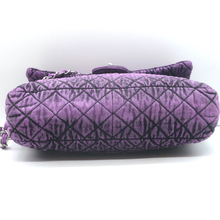 Chanel 2020 Denimpression Jumbo Chain Strap Quilted Flap Bag Purple
