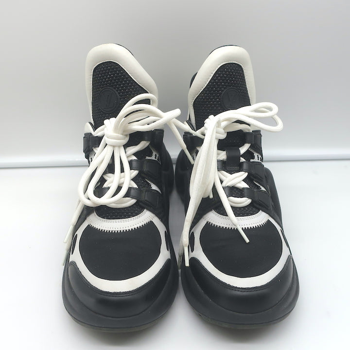 Louis Vuitton LV Archlight Sneakers Black Mesh &amp; White Leather Size 38